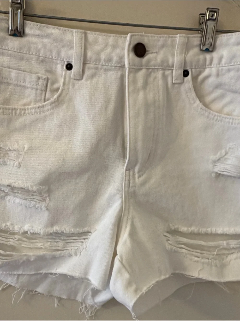 O'Neill White Distressed Denim Shorts
